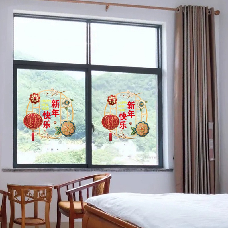 Miếng Dán Cửa Kính Trang Trí Năm Mới 2023