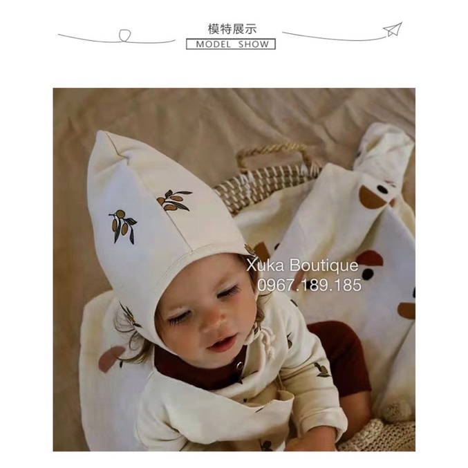 Mũ Sơ Sinh, Mũ Cotton Cho Bé 0-12 Tháng Style Hàn Quốc Thu Đông Hoạ Tiết Dễ Thương Cực Đẹp [Ảnh Thật]