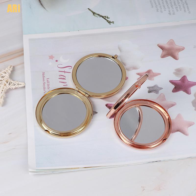 Gương Trang Điểm Nhỏ Gọn Bỏ Túi Bằng Hợp Kim Phong Cách Vintage