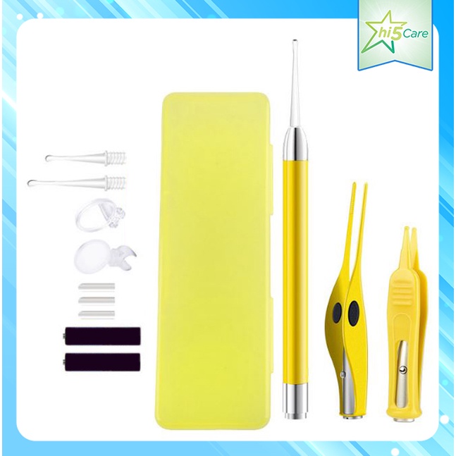 Bộ Lấy Ráy Tai, vệ sinh mũi Có Đèn Led cho bé # Vàng