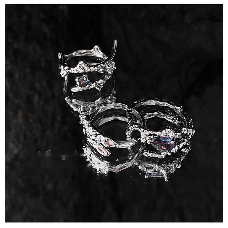 Set Ba Nhẫn Đeo Ngón Trỏ Đính Đá Quý Thời Trang Cho Nữ