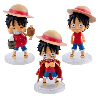 Set 03 Mô Hình Nhân Vật Monkey Luffy Chibi Dễ Thương - 12cm
