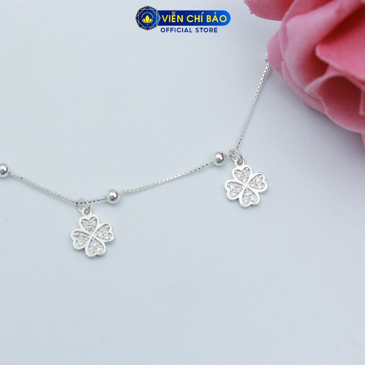 Lắc chân bạc nữ cỏ 4 lá chất liệu bạc S925 thời trang phụ kiện trang sức nữ thương hiệu Viễn Chí Bảo L400650