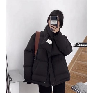 ẢNH THẬT Áo khoác phao A450 kèm khăn (không có mũ)