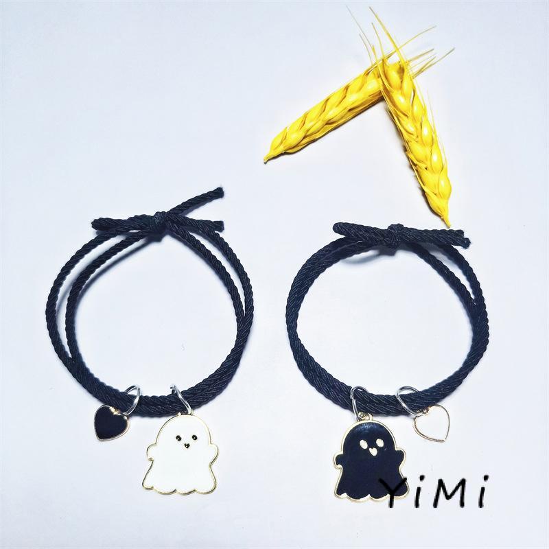 Set 2 Vòng Tay Tình Bạn Mặt Hình Ma Dễ Thương Có Thể Điều Chỉnh