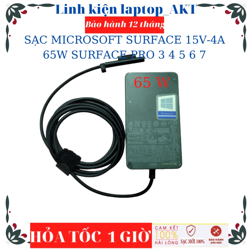 SẠC MICROSOFT SURFACE 15V - 4A - 65W SURFACE PRO 3 PRO 4 PRO 5 PRO 6 PRO 7 PRO 8 MICROSOFT SURFACE 1706