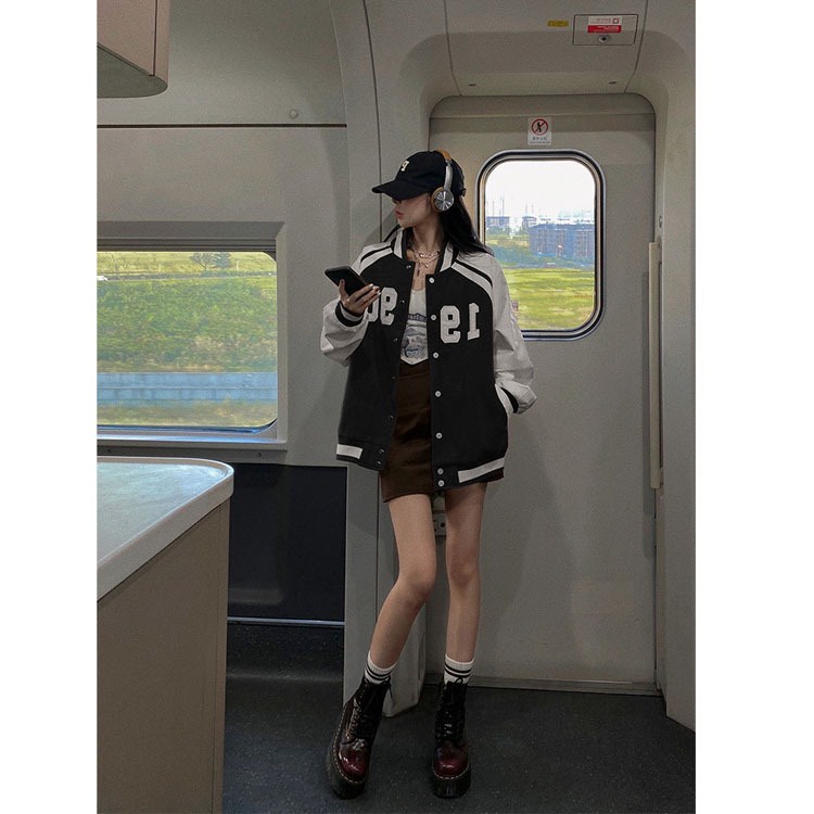 Áo khoác bomber nhung 1990