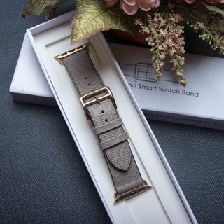 Dây Da Apple Watch - Da Epsom Xám Nhạt