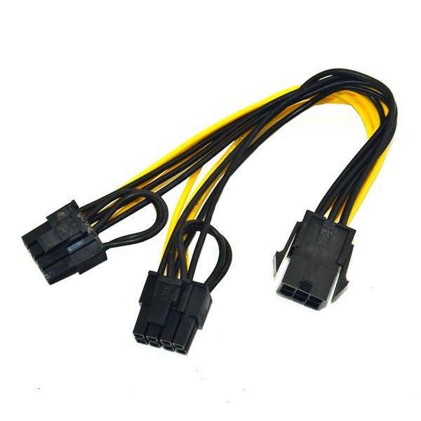 Cáp chia nguồn VGA 6pin ra 2x8Pin  cấp nguồn cho card VGA