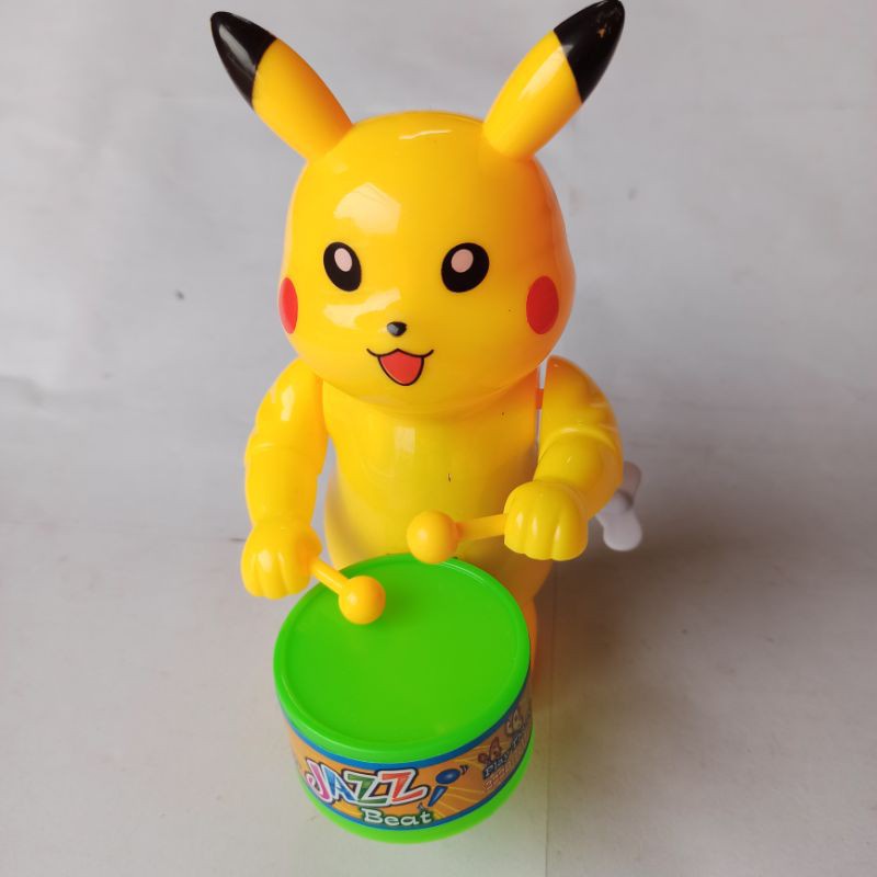 Đồ chơi thú đánh trống vặn cót hình doramon, pikachu, người nhện nhiều mẫu cho bé