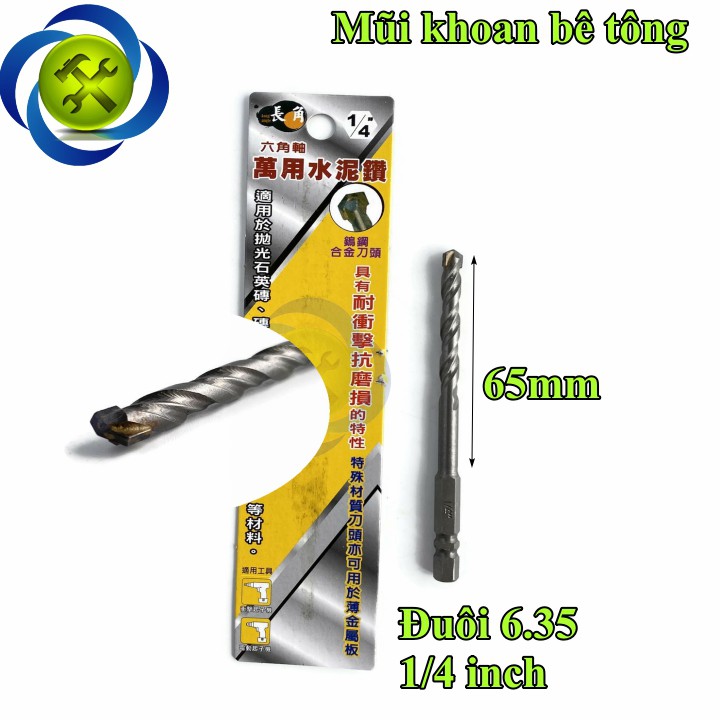 Mũi khoan bê tông đuôi lục giác 6.35mm 1/4 inch LA0022