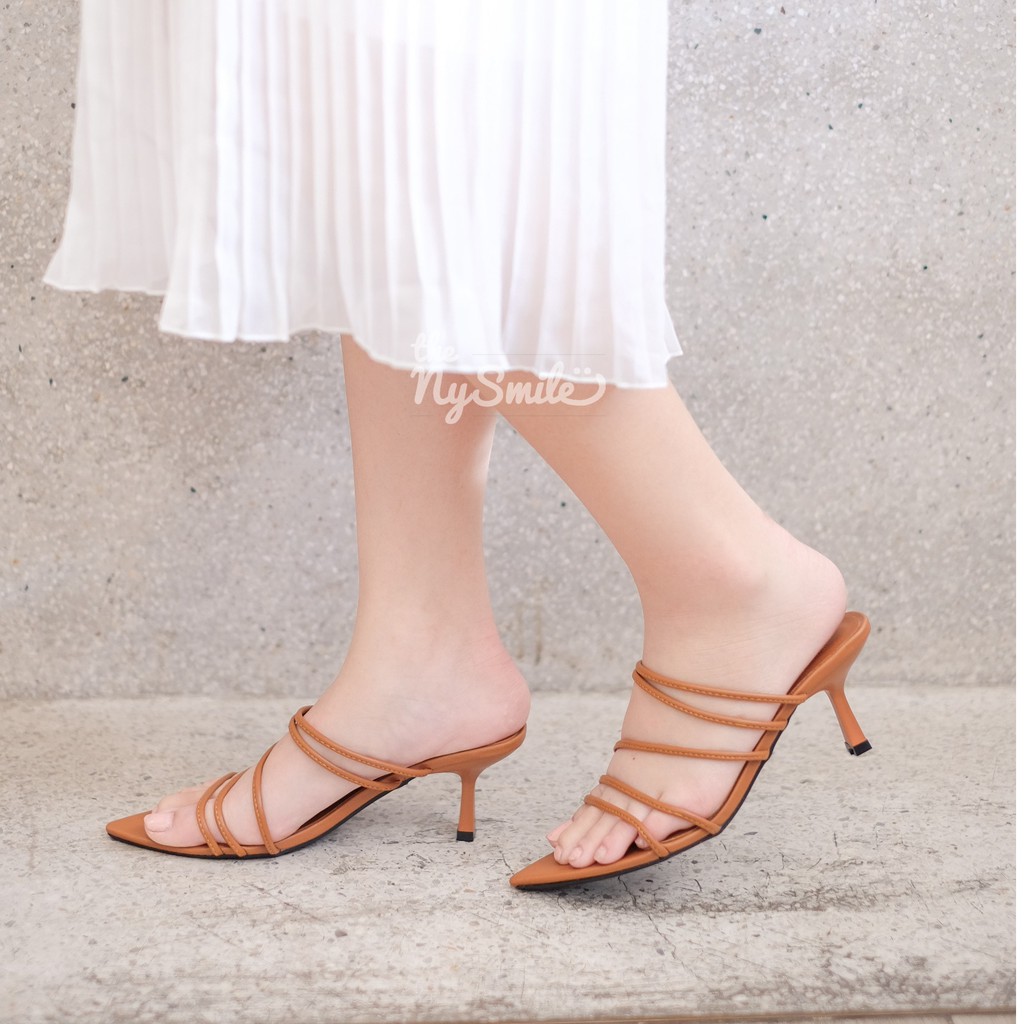 Giày cao gót mũi nhọn 5cm FLASH SALE   - THE NYSMILE - Gót nhọn công sở 5 quai - LILY