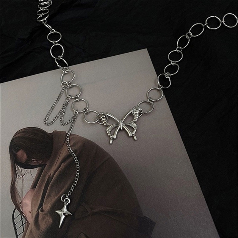 Vòng cổ nhiều lớp mặt hình bướm thời trang cho nữ