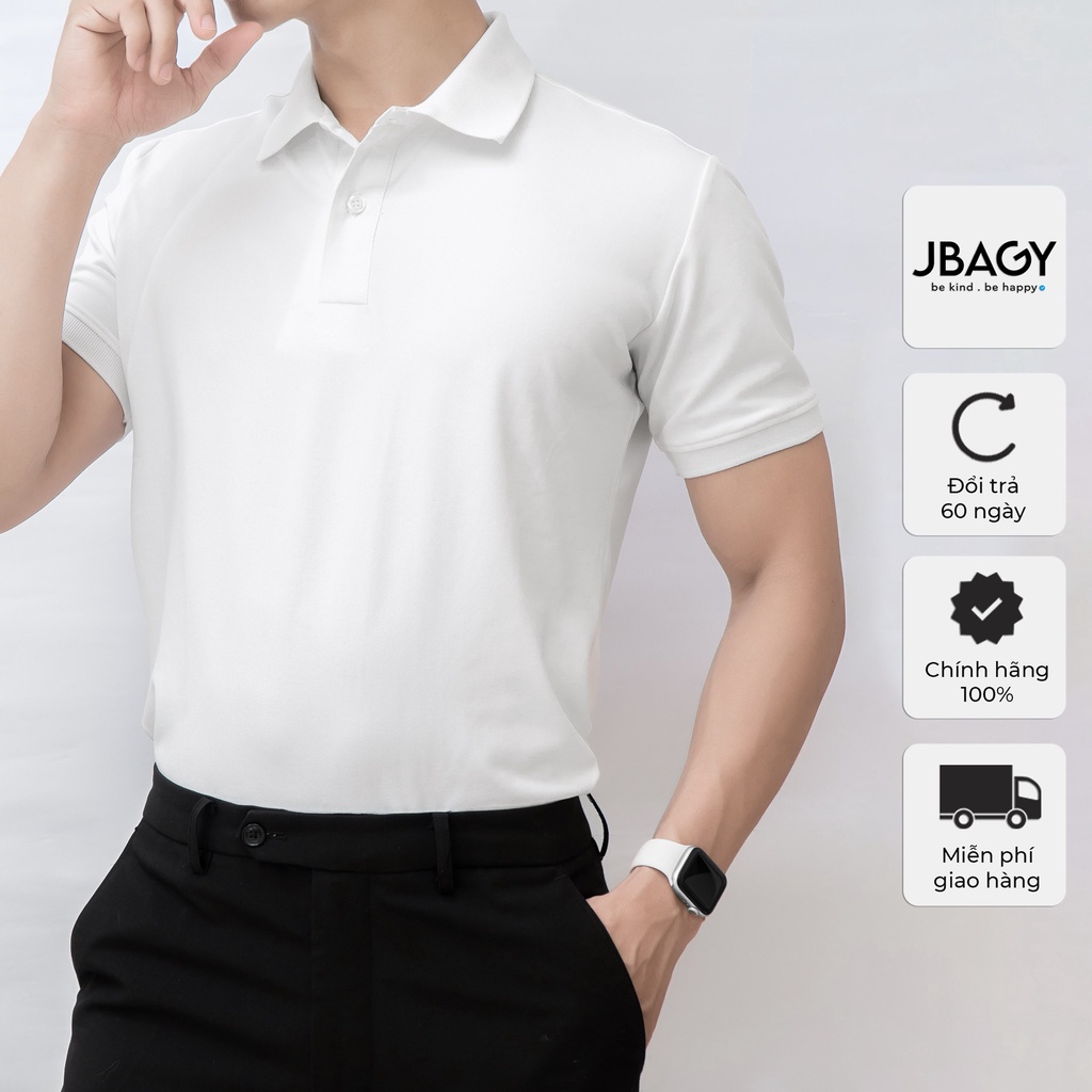 Áo polo nam có cổ cách điệu, áo thun nam dáng slimfit vải CVC cao cấp thương hiệu JBAGY - JP0201