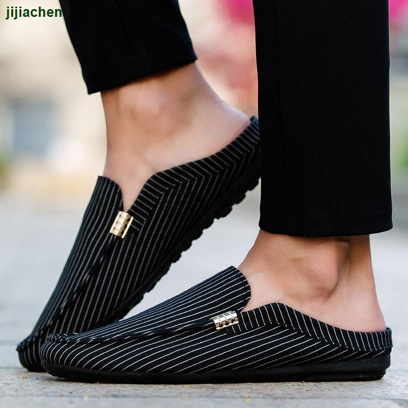 Giày Lười Da Không Gót Phong Cách Hàn Quốc Thời Trang Mùa Hè Cho Nam