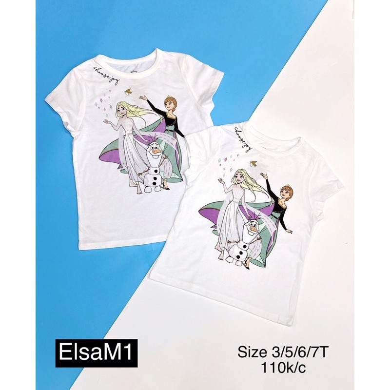 (XẢ SIÊU SỐC) Áo phông cotton bé gái hàng xuất Elsa /chuột Minnie/Unicorn đẹp 2021