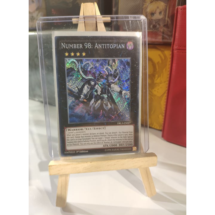 Lá bài thẻ bài Yugioh Number 98 Antitopian - Secret Rare - Tặng bọc bài nhựa bảo quản