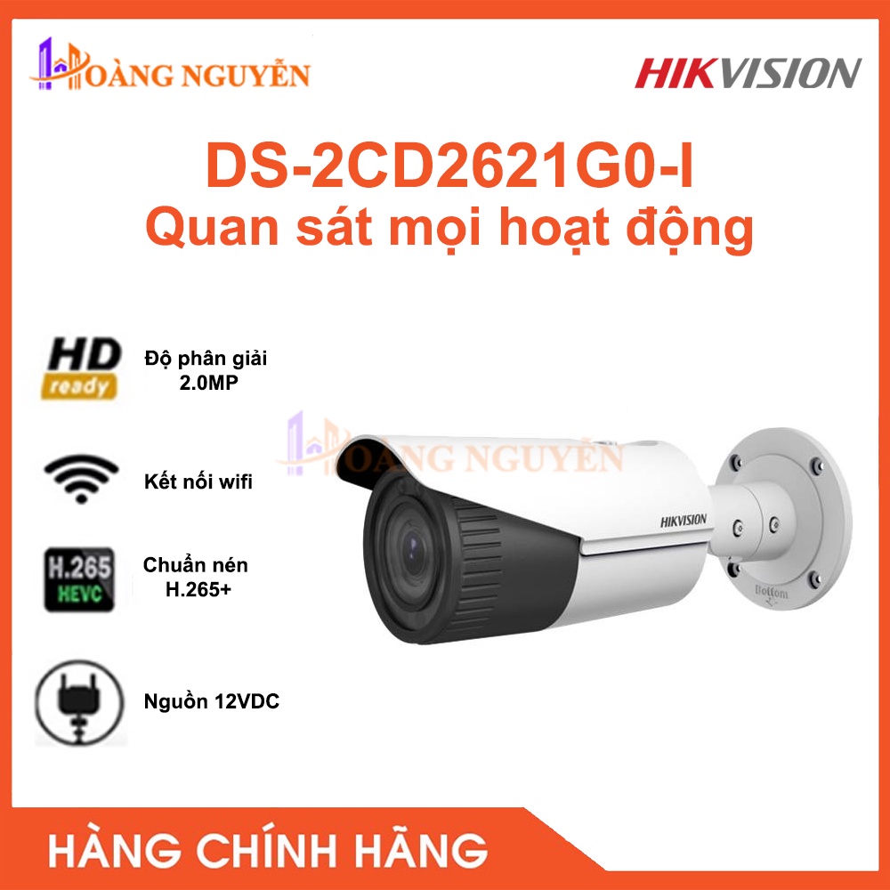 [NHÀ PHÂN PHỐI] Camera IP HIKVISION DS-2CD2621G0-I 2.0 Megapixel - Hồng Ngoại 50m, Chống Ngược Sáng BLC