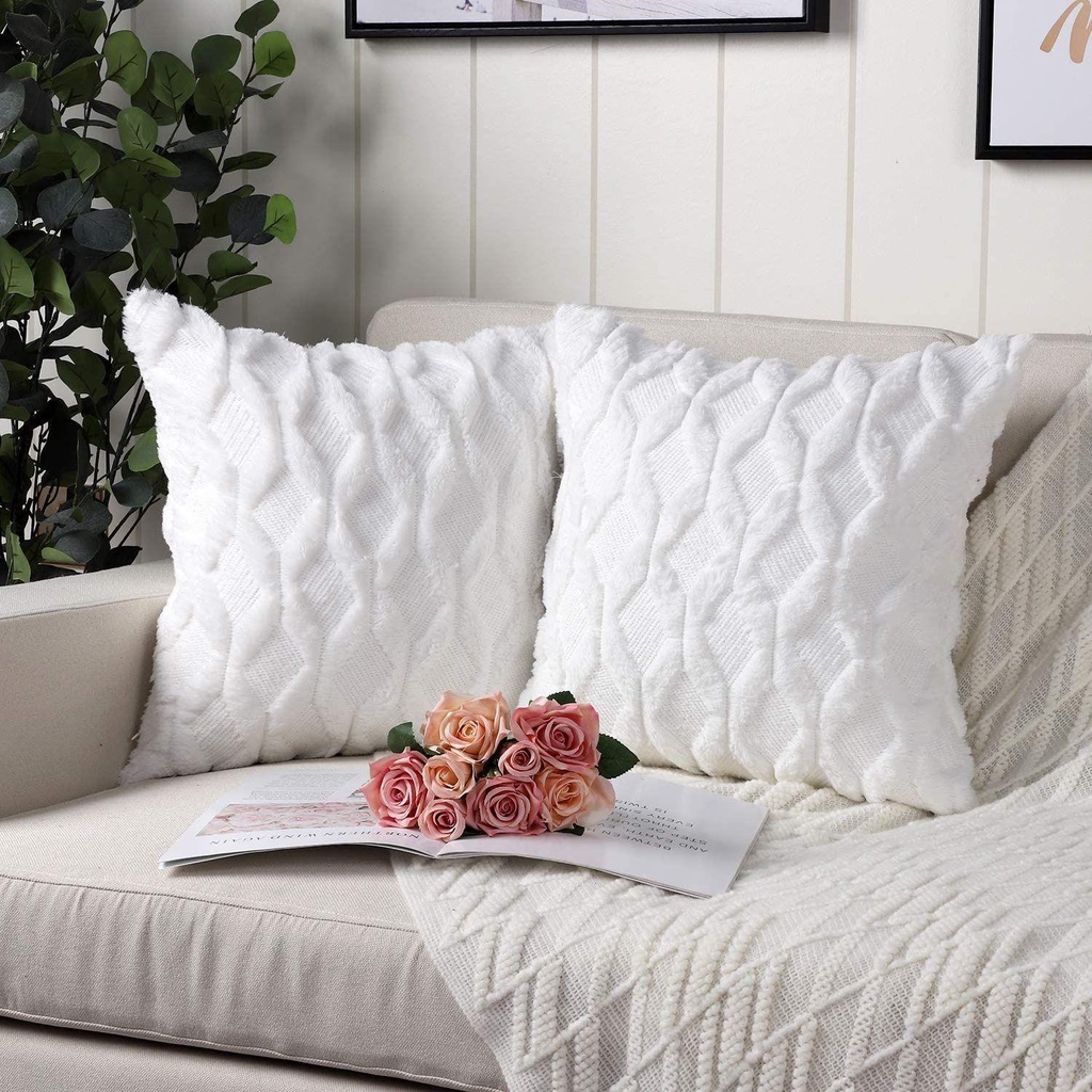 1 Vỏ Gối Lông Mềm 45 * 45cm Trang Trí Phòng Khách