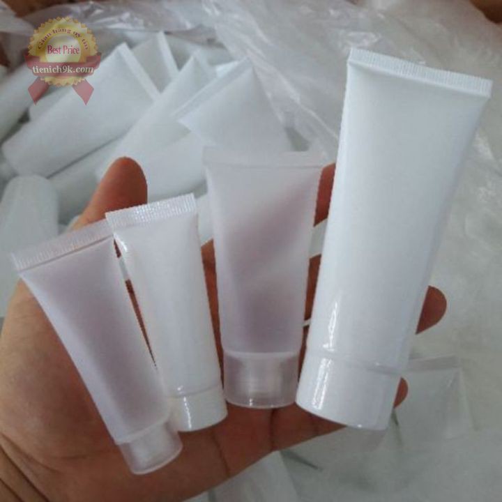 Chai Tuýp nhựa chiết kem mỹ phẩm màu trong trắng - 10ml 20ml 30ml 50ml 100ml