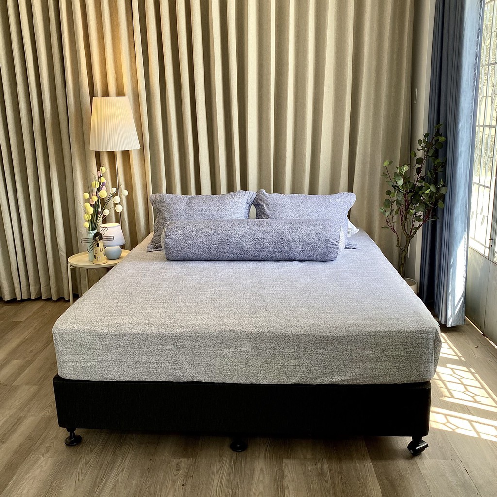 Bộ ga giường và vỏ gối MicroTencel K-Bedding by Everon Màu Xám KMTP115