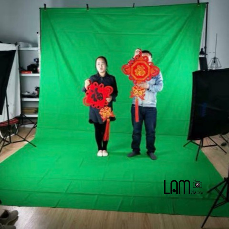 Phông vải xanh lá tách nền dành cho studio chất Cotton Muslin Cao cấp