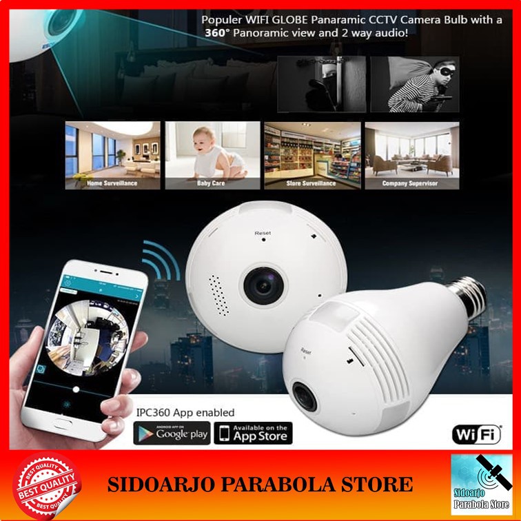 Camera Ip Wifi V360eyes Ipcam Bulb Panoramic 360 Vr