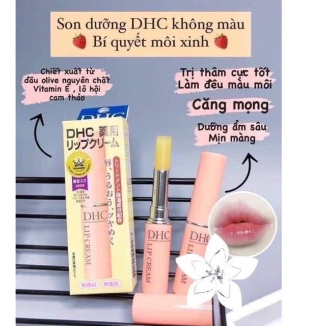 Son dưỡng DHC không màu Lip Cream 1.5g Nhật Bản (không màu, Giảm thâm,Giảm Khô Nứt Nẻ Môi )