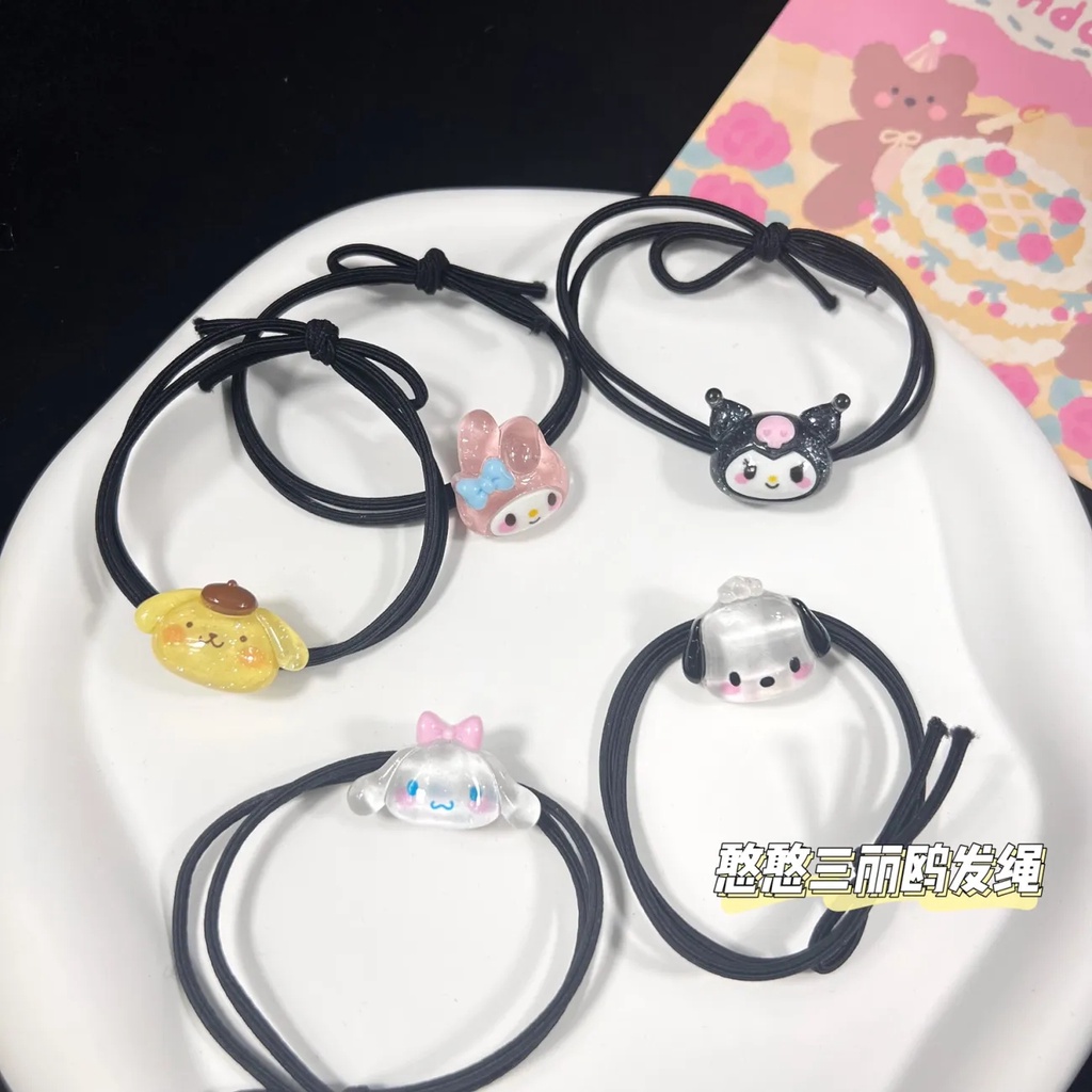 Dây Cột Tóc Trong Suốt Họa Tiết Hoạt Hình Dễ Thương