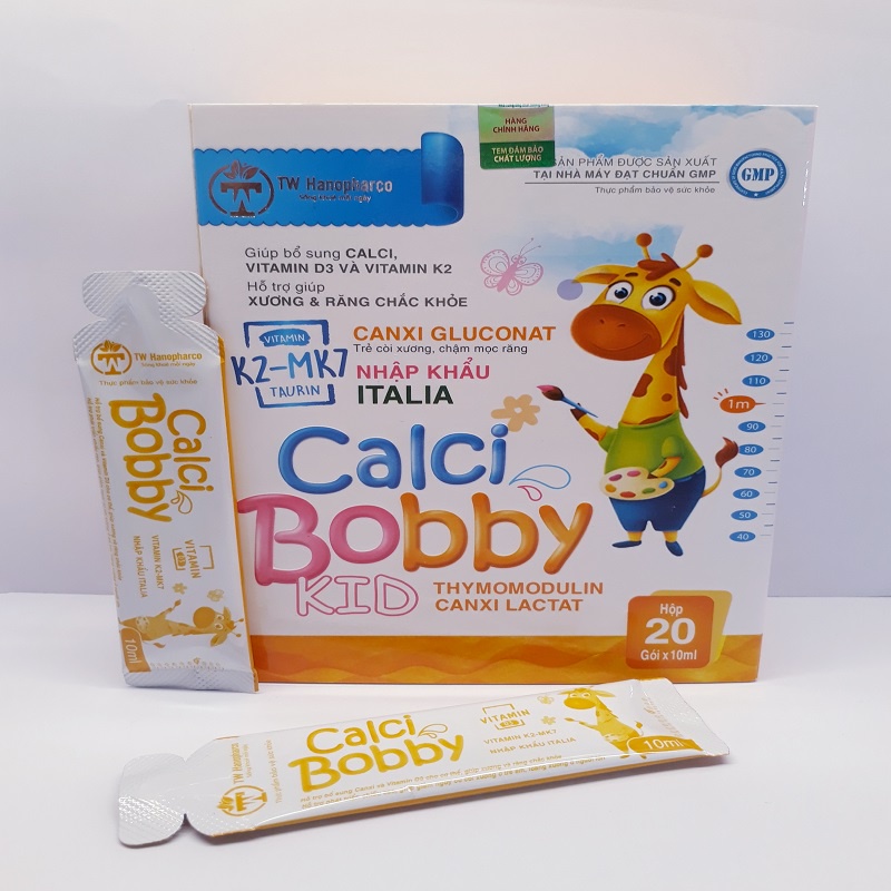 Thực phẩm bảo vệ sức khỏe Calci Bobby dạng siro hộp 20 gói