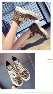 Giày thể thao cao cổ da báo