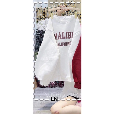 Áo nỉ form thụng tay phồng Sweater MALIBU chất liệu nỉ cotton