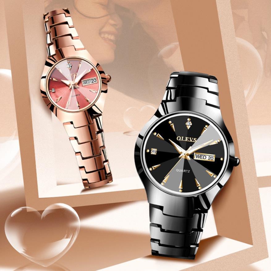 Đồng hồ nữ Olevs vàng hồng đường kính 24mm,dây đeo thép,chống nước 30m,bảo hành toàn quốc 12 tháng