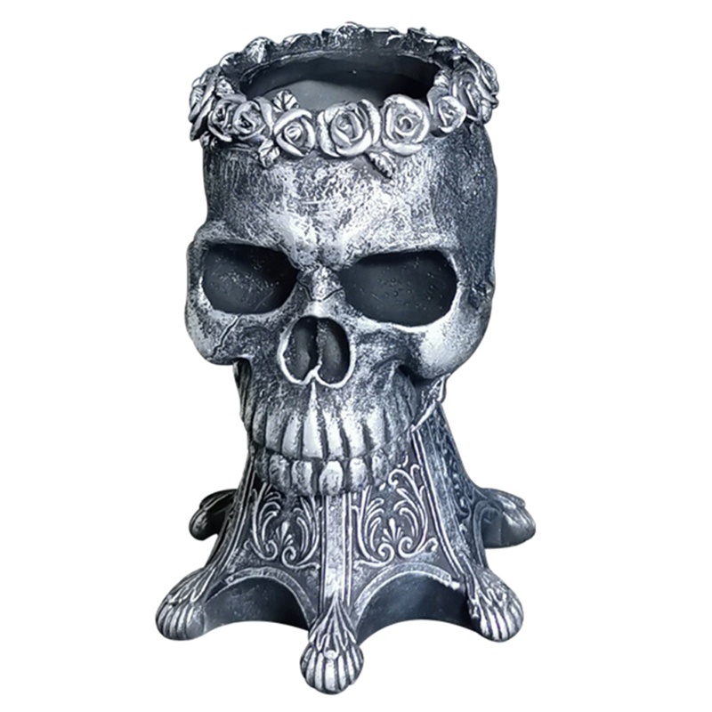 Giá Đỡ Bút Bằng Hợp Kim Hình Đầu Lâu Độc Đáo Trang Trí Nhà Cửa / Văn