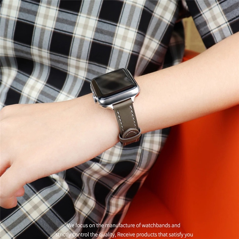 Dây Đeo Bằng Da Mềm Thoáng Khí Cho Đồng Hồ Thông Minh Apple Watch 41Mm 45Mm 38Mm 42Mm 44Mm 40Mm iWatch Series 7 SE 654321 Dây Đồng Hồ Nữ