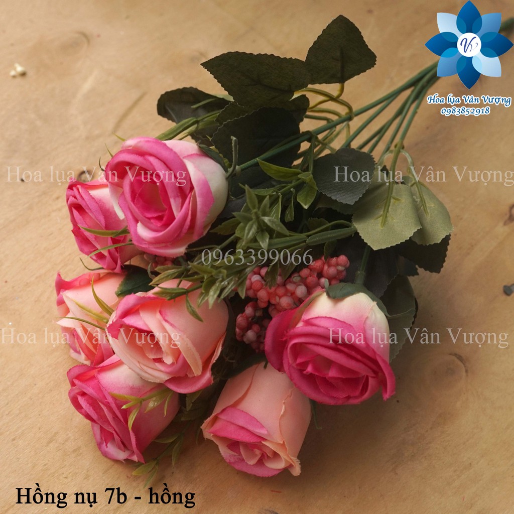 [Mã SKAMLTSM9 giảm 10% đơn 99K] Hoa Giả Trang Trí FREESHIP Hoa Hồng Nụ 7 Bông