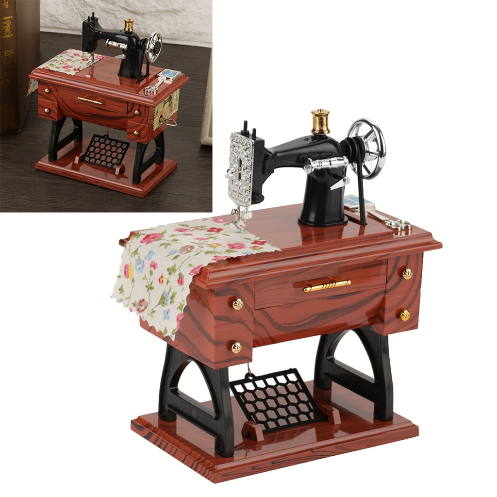 Hộp nhạc mini hình dạng máy may đồ chơi