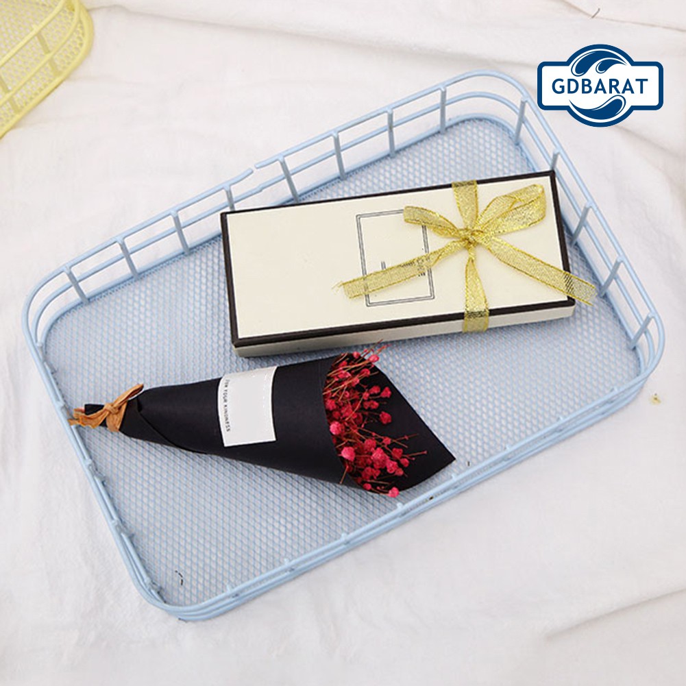 Giỏ đựng đồ dùng mỹ phẩm bằng sắt thiết kế độc đáo để bàn tiện lợi