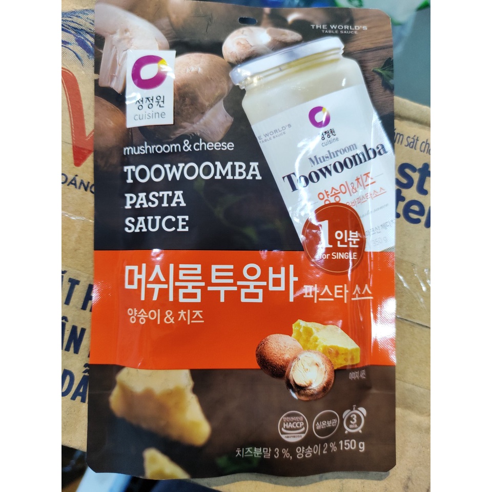 Sốt mì ý TOOWOOMBA vị nấm phô mai hàn quốc 150g - 양송이 & 치즈 파스타소스