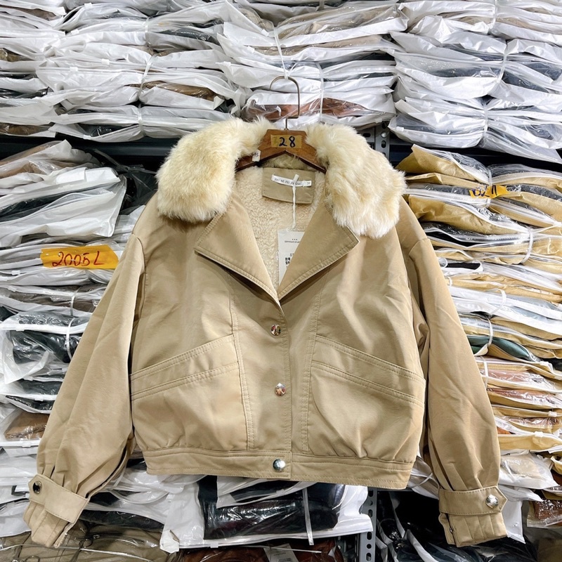 Áo da nhung lót lông