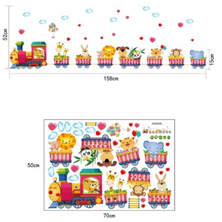 Decal trang trí đường ray xe lửa thú xinh-GT7064