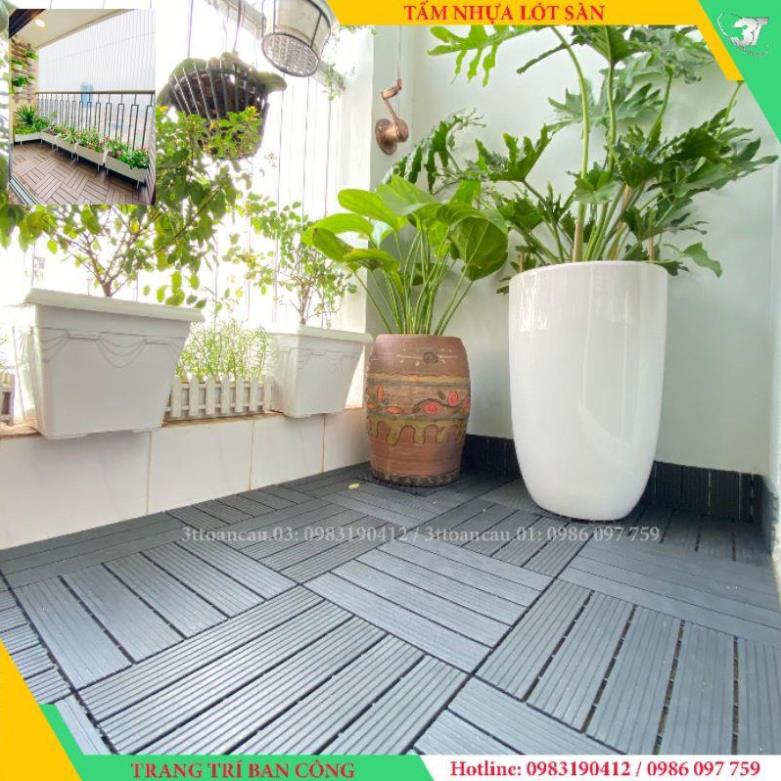 Tấm Lót Sàn Nhựa 30x30x2cm - Vỉ nhựa lót sàn chống trơn trượt & trang trí ban công, nhà tắm, sân thượng, bể bơi