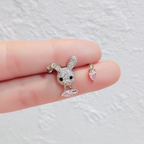 V.I.T House | Bông tai S925 thỏ đá bạc