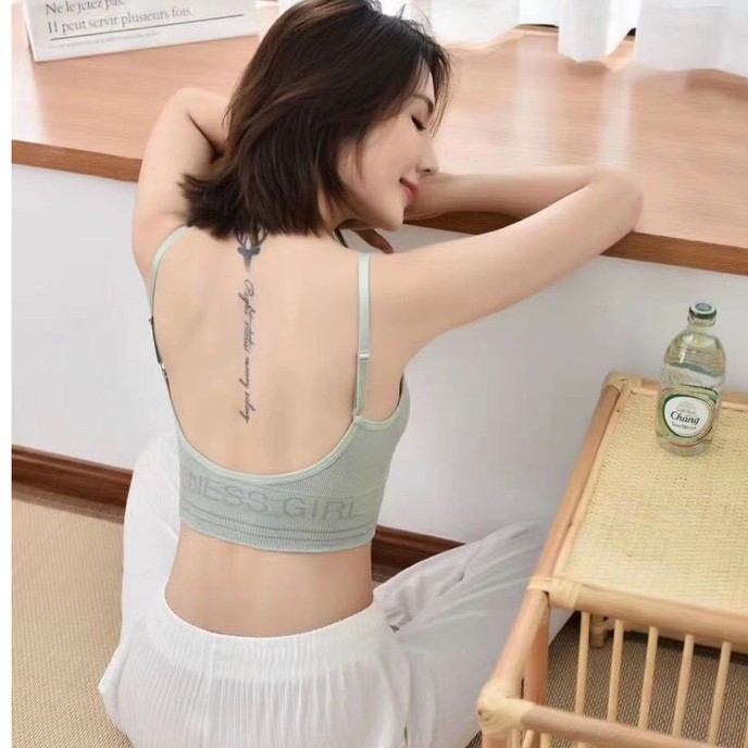 Áo Bra Cotton Cài Trước - Bra Tập Gym Yoga Nữ, Áo Bra 2 Dây Chữ Dưới A8069