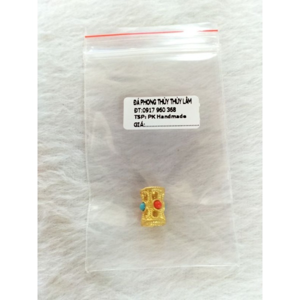 Charm Nepal nhà Phật khắc chú Ommani bình an may mắn bền màu làm vòng trầm vòng handmade