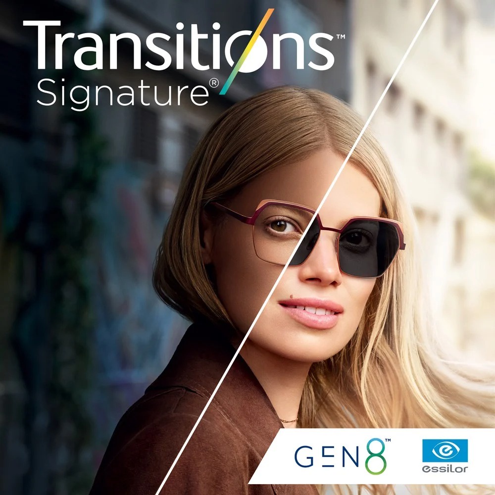 Tròng Kính Mỏng Đổi Màu Chống Ánh Sáng Xanh Pháp Essilor Crizal Transitions Gen 8 Mới Nhất - Mắt Kính HATO