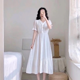 Váy tiểu thư cúc ngực hàng 2 lớp cao cấp