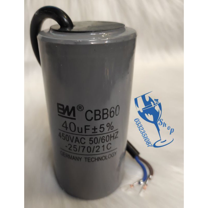 tụ BM CBB60 40uf 450v loại tốt dùng cho máy bơm - mô tơ