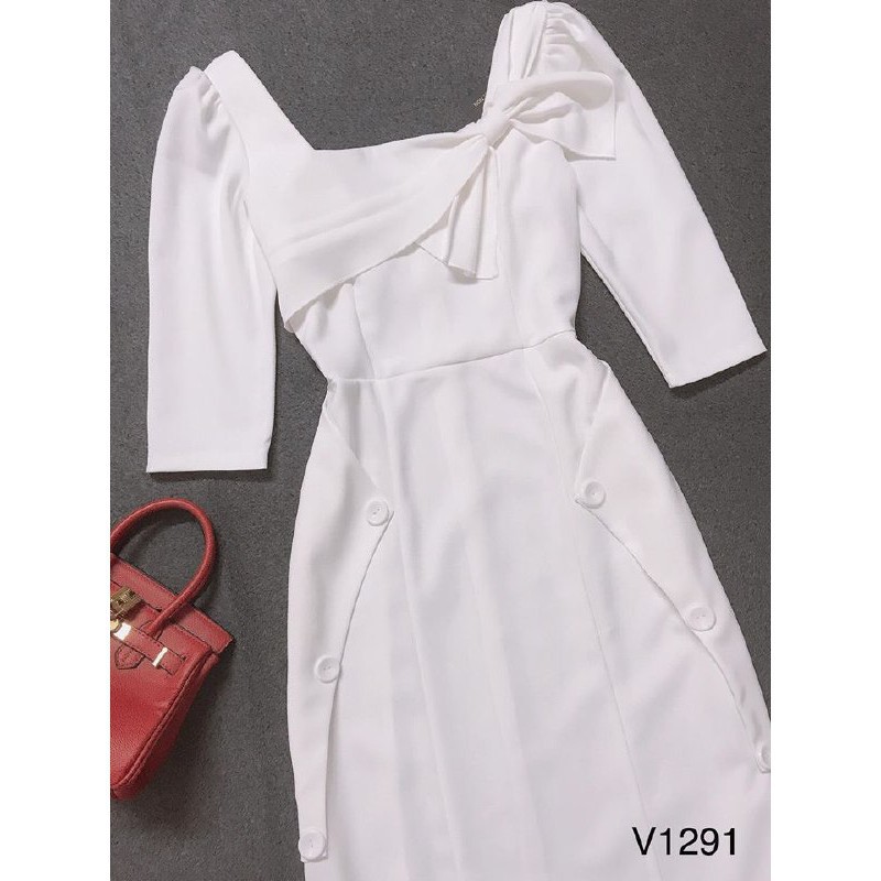 [ xả kho ] MiD Đầm kate Nhật trắng V1291 dáng suông Mie Design kèm ảnh thật