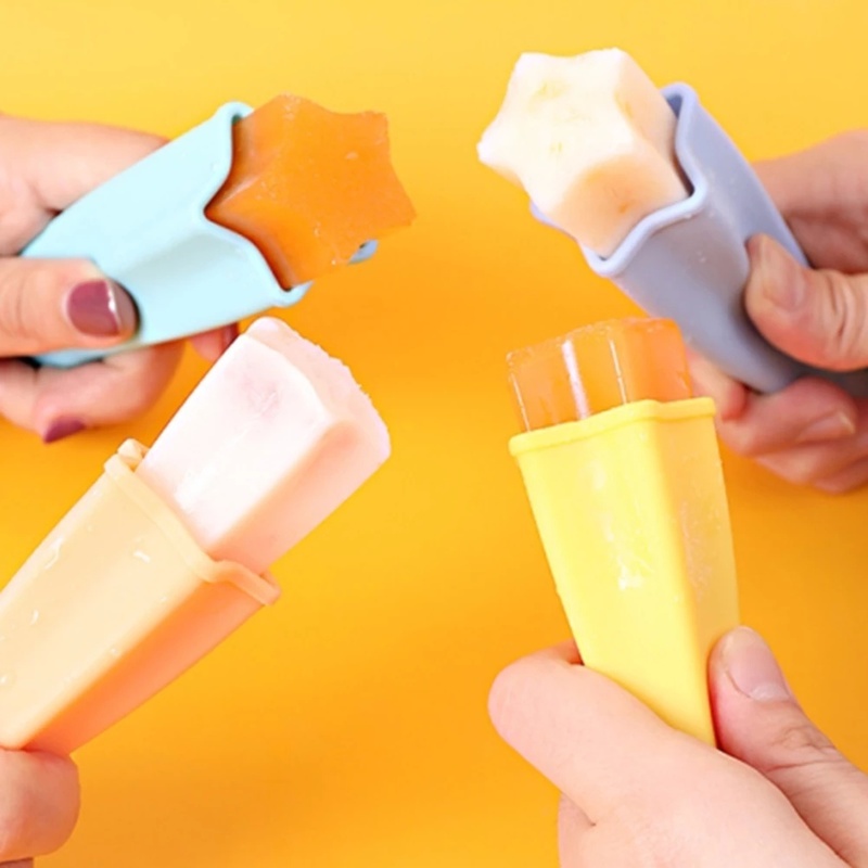 Khuôn Silicone Làm Kem Que Hình Ngôi Sao Năm Cánh DIY Cho Bé